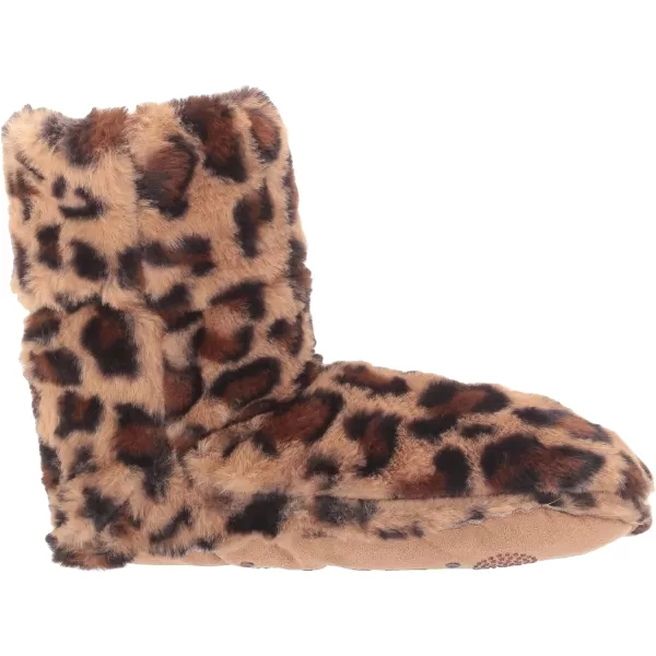 MUK LUKS Womens Faux Fur Slipper SockNatural Leopard