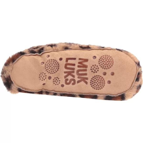 MUK LUKS Womens Faux Fur Slipper SockNatural Leopard