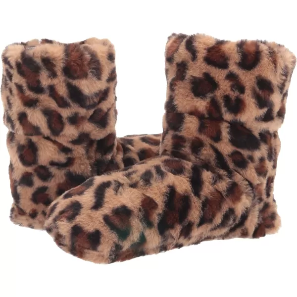 MUK LUKS Womens Faux Fur Slipper SockNatural Leopard