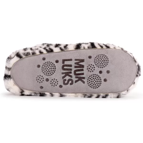 MUK LUKS Womens Faux Fur Slipper SockSnow Leopard