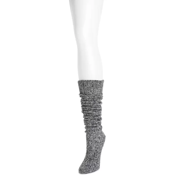 MUK LUKS womens Womens Microfiber Over the Knee SocksEbonyIvory