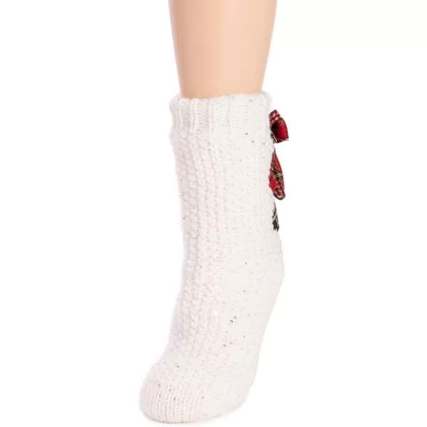 MUK LUKS womens Womens Ribbon Cabin SocksIvoryRed