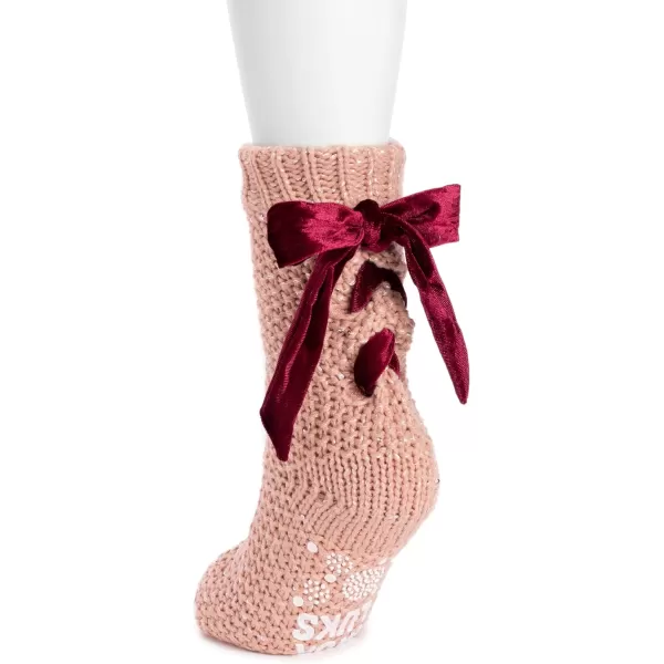 MUK LUKS womens Womens Ribbon Cabin SocksRoseJazzberry