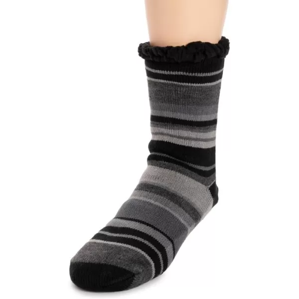 MUK LUKS Mens Cabin SockGrey Stripe