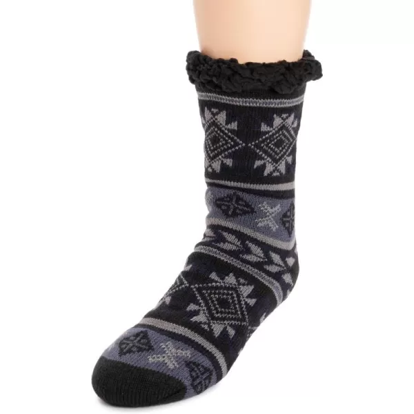 MUK LUKS Mens Cabin SockNavy Fairisle