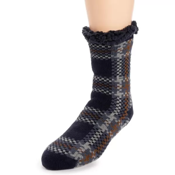 MUK LUKS Mens Cabin SockPlaid Navy