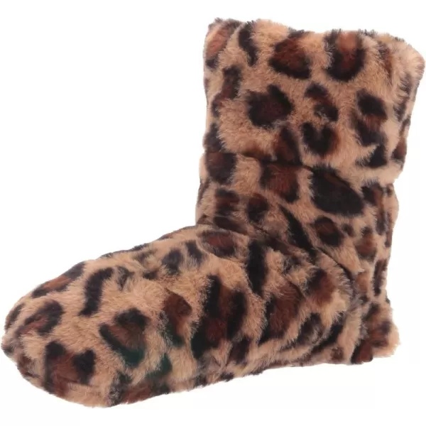 MUK LUKS Womens Faux Fur Slipper SockNatural Leopard