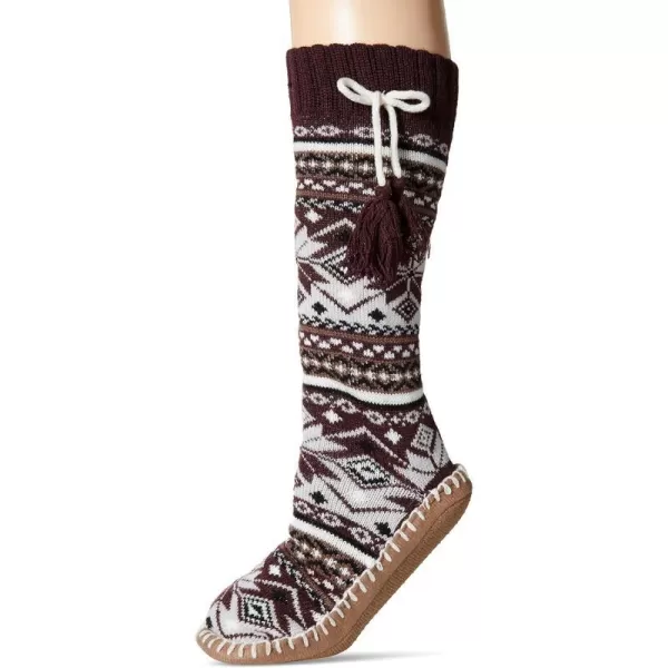 MUK LUKS Womens Slipper Socks with TasselsConcord Grape