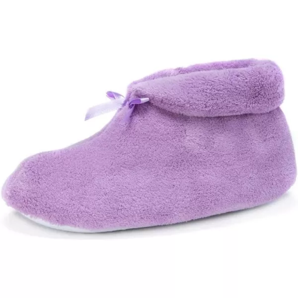 MUK LUKS Womens Terry Cuff Slipper BootiesLavender