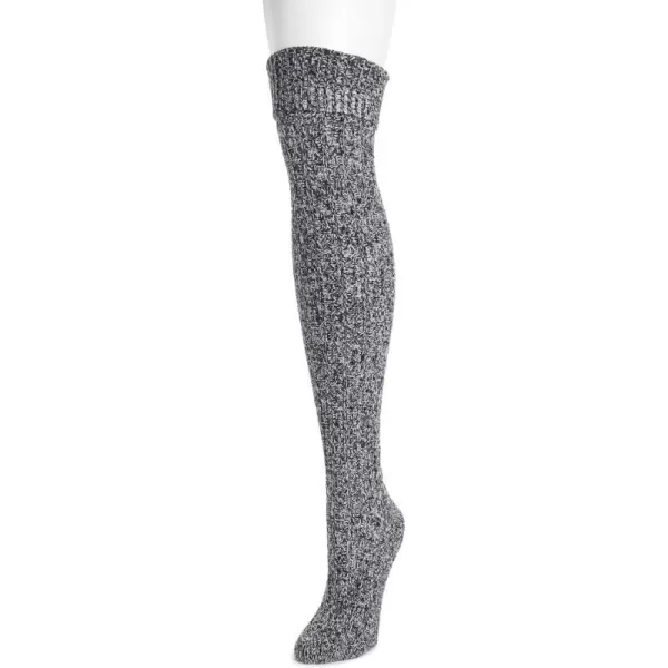 MUK LUKS womens Womens Microfiber Over the Knee SocksEbonyIvory