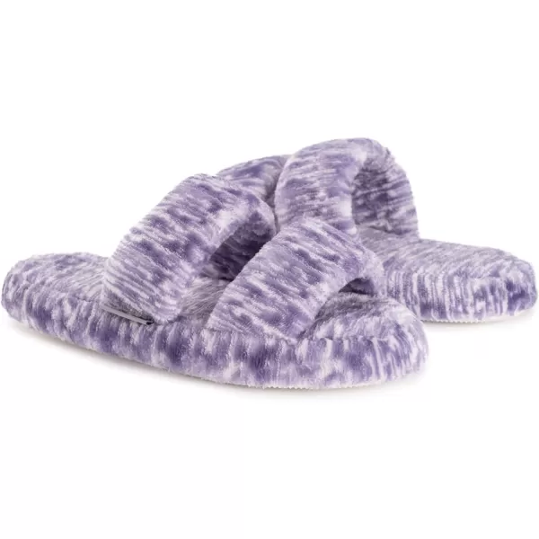 MUK LUKS Kathy Ireland Womens Tulip 2 Stripe Slide SlippersPurple