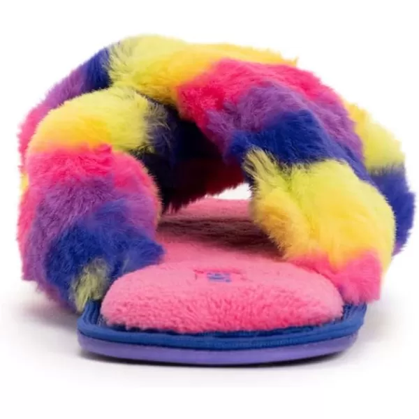 MUK LUKS LUKEES Womens Lara SlippersFuchsia Rainbow Multi