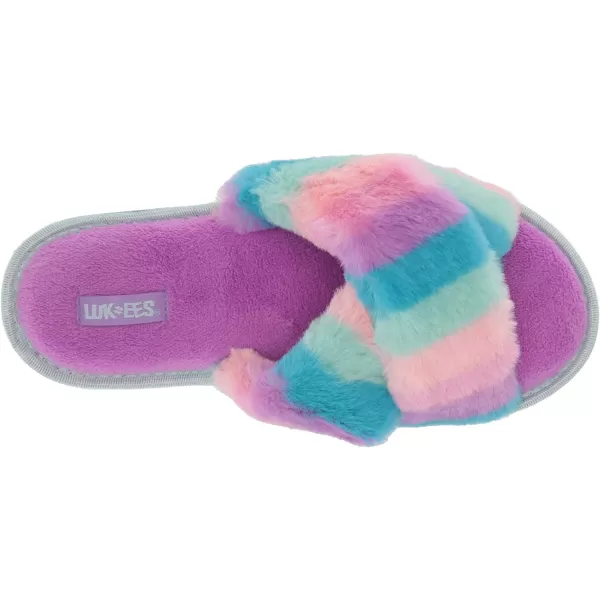 MUK LUKS LUKEES Womens Lara SlippersRainbow Stripe