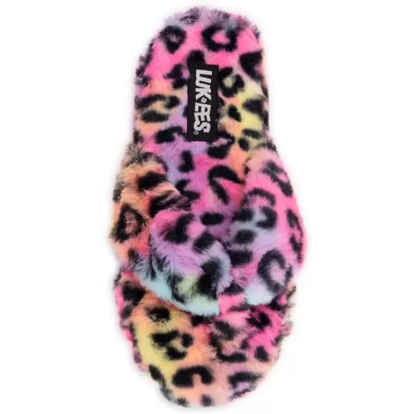 MUK LUKS LUKEES Womens Myka Thong SlippersRainbow Leopard