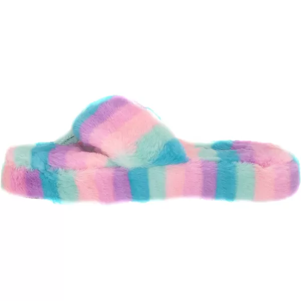 MUK LUKS LUKEES Womens Myka Thong SlippersRainbow Stripe