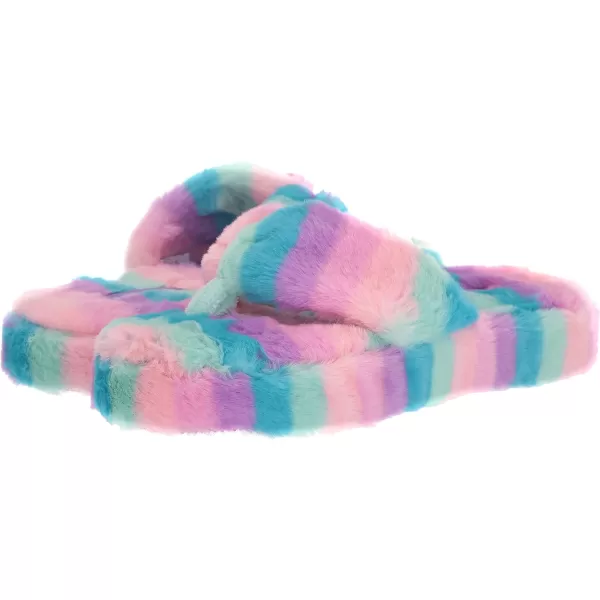 MUK LUKS LUKEES Womens Myka Thong SlippersRainbow Stripe