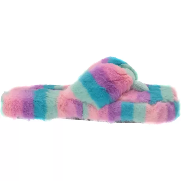 MUK LUKS LUKEES Womens Myka Thong SlippersRainbow Stripe