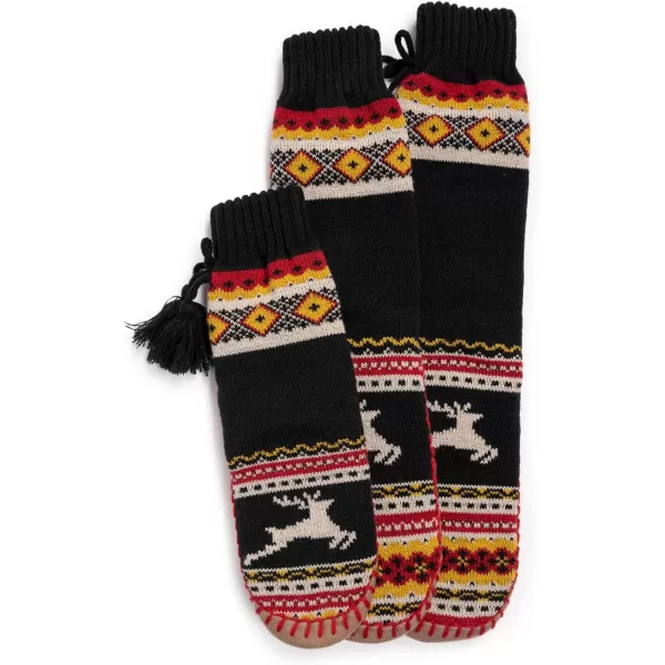 MUK LUKS Mens 50th Anniversary Slipper SocksBlack