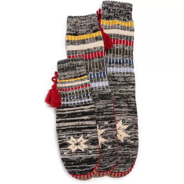 MUK LUKS Mens 50th Anniversary Slipper SocksEbonyCream