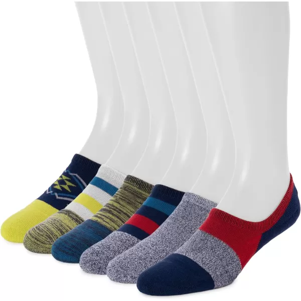 MUK LUKS Mens 6 Pack No Show Sport SocksBlue