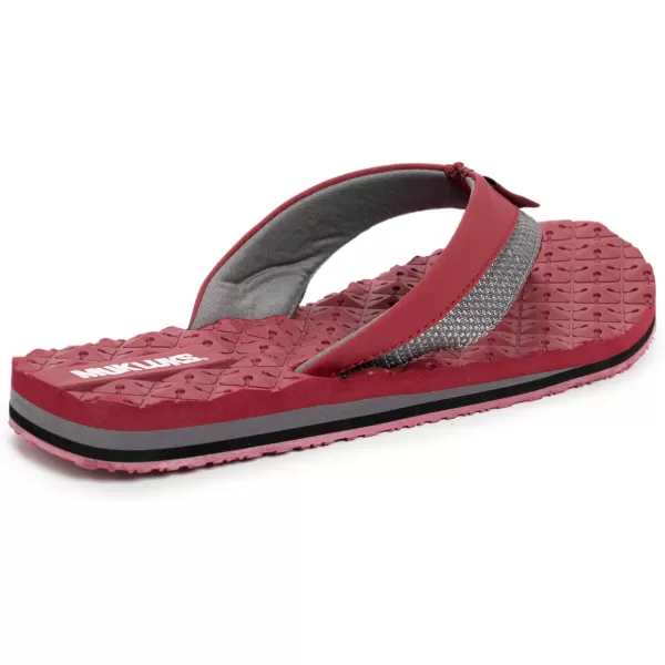 MUK LUKS Mens Chill Cooler ThongTrue Blue FlipFlopCooler BurgundyGrey