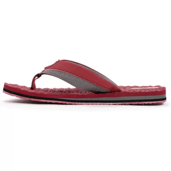 MUK LUKS Mens Chill Cooler ThongTrue Blue FlipFlopCooler BurgundyGrey