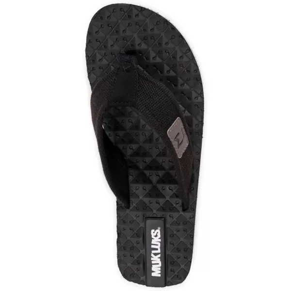 MUK LUKS Mens Chill Out Thong FlipFlopOut Black