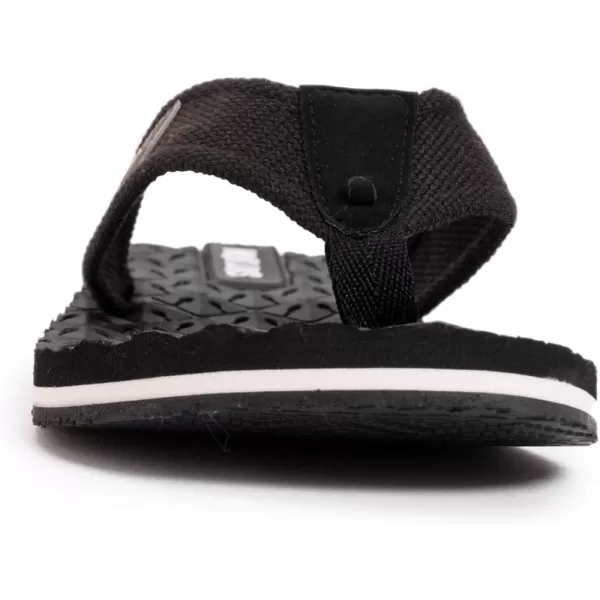 MUK LUKS Mens Chill Out Thong FlipFlopOut Black