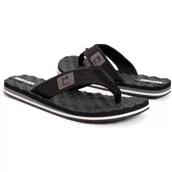 MUK LUKS Mens Chill Out Thong FlipFlopOut Black