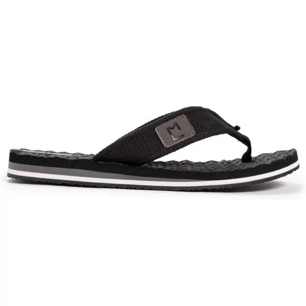 MUK LUKS Mens Chill Out Thong FlipFlopOut Black