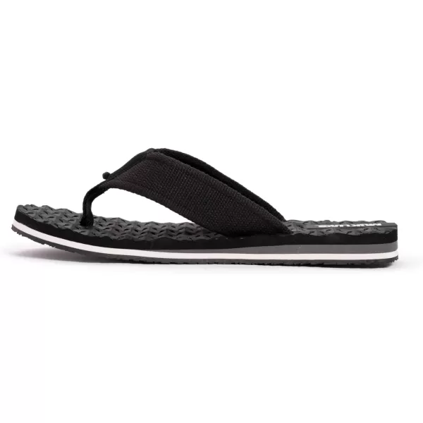 MUK LUKS Mens Chill Out Thong FlipFlopOut Black