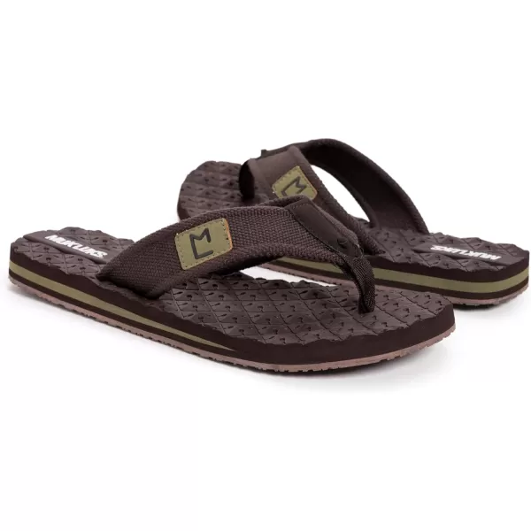 MUK LUKS Mens Chill Out Thong FlipFlopOut Brown