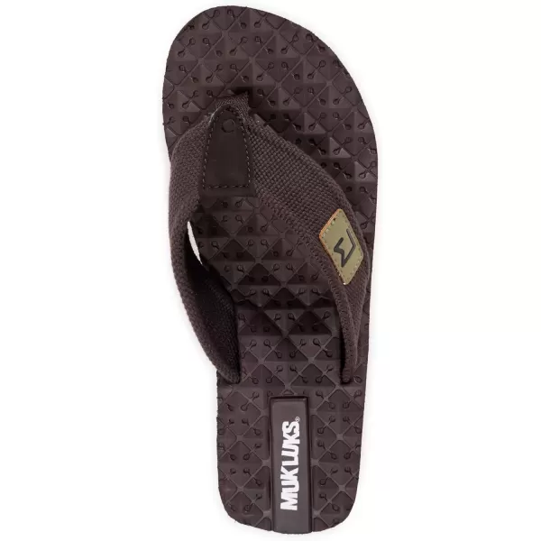 MUK LUKS Mens Chill Out Thong FlipFlopOut Brown