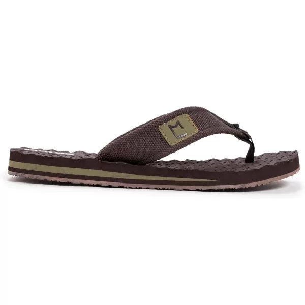 MUK LUKS Mens Chill Out Thong FlipFlopOut Brown