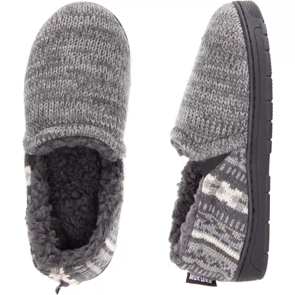 MUK LUKS Mens Christopher SlippersDark GreyCinder