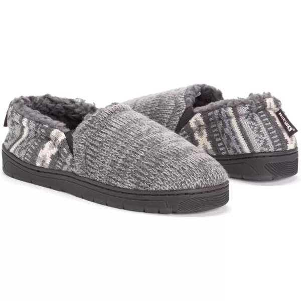 MUK LUKS Mens Christopher SlippersDark GreyCinder