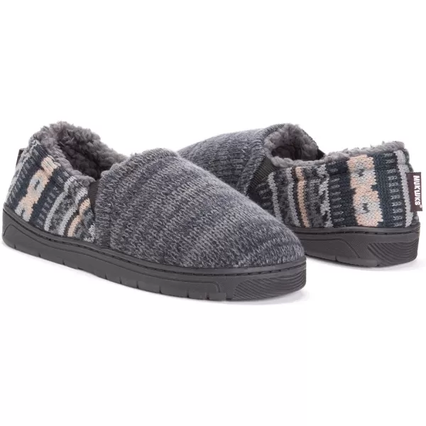 MUK LUKS Mens Christopher SlippersDark SapphirePewter