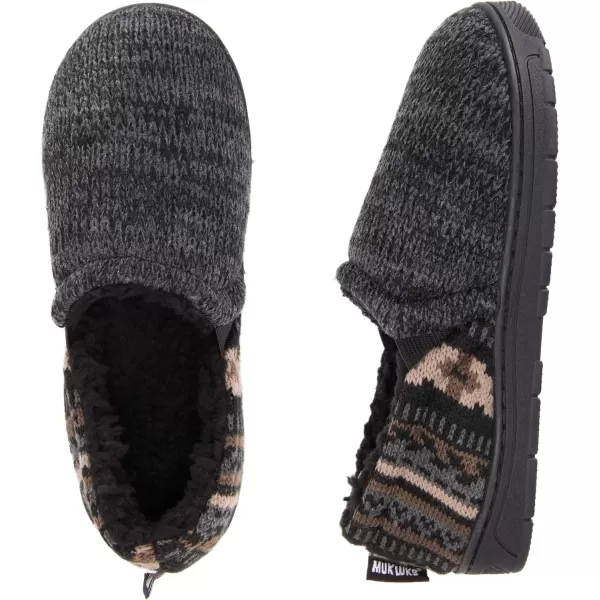 MUK LUKS Mens Christopher SlippersEbonyDark Grey