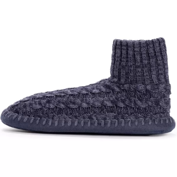 MUK LUKS Mens Cuffed Slipper BootNavyTwilight