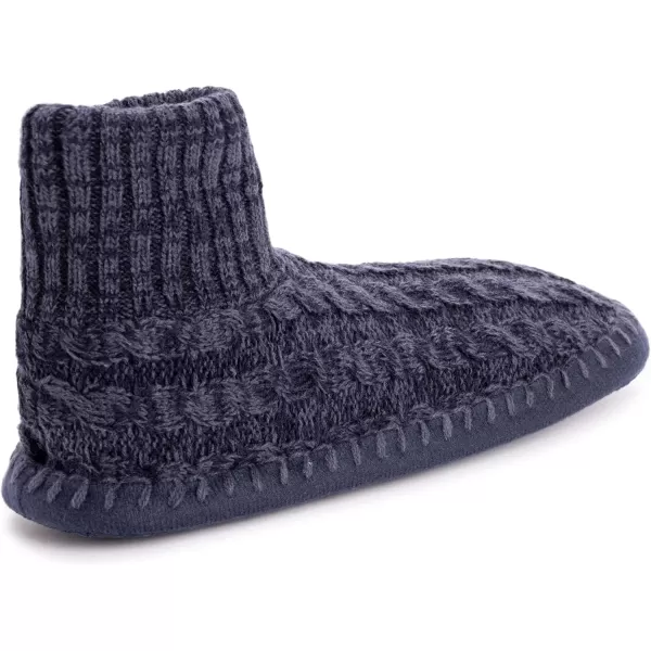 MUK LUKS Mens Cuffed Slipper BootNavyTwilight