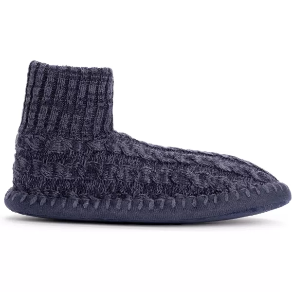 MUK LUKS Mens Cuffed Slipper BootNavyTwilight