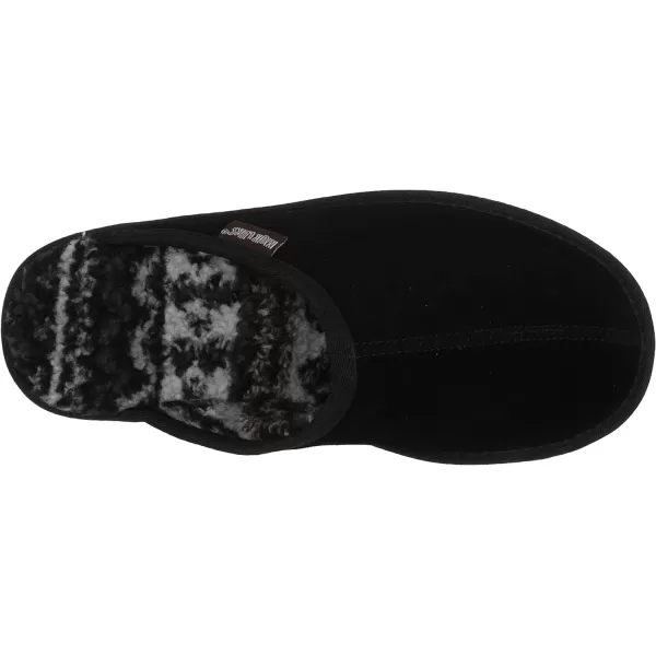 MUK LUKS Mens Dave Printed Berber Suede Scuff SlipperBlack