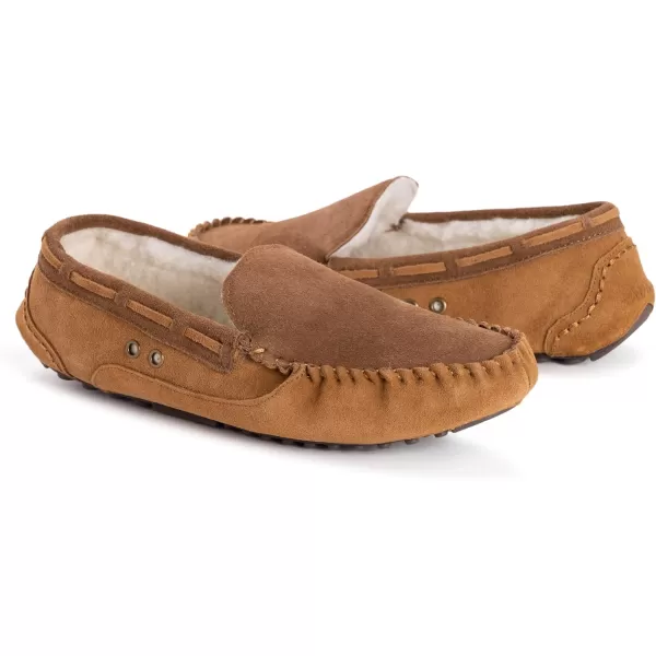 MUK LUKS Mens Everett Moccasin SlippersCamel