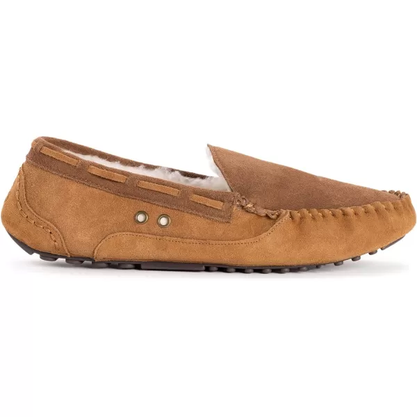 MUK LUKS Mens Everett Moccasin SlippersCamel