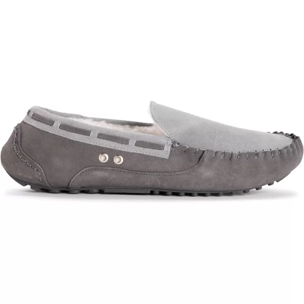 MUK LUKS Mens Everett Moccasin SlippersDark Grey