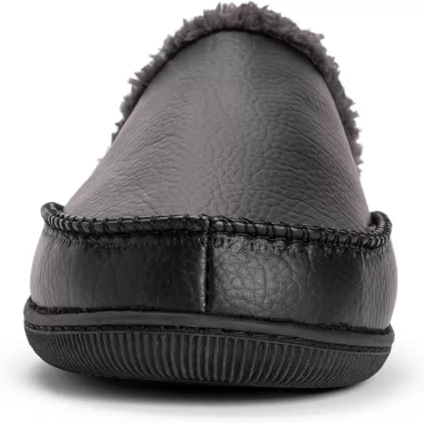 MUK LUKS Mens Faux Leather Clog SlipperBlack