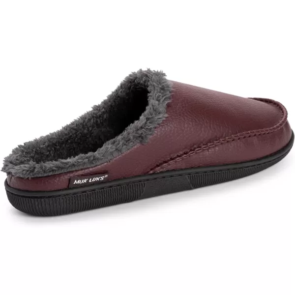 MUK LUKS Mens Faux Leather Clog SlipperBrown