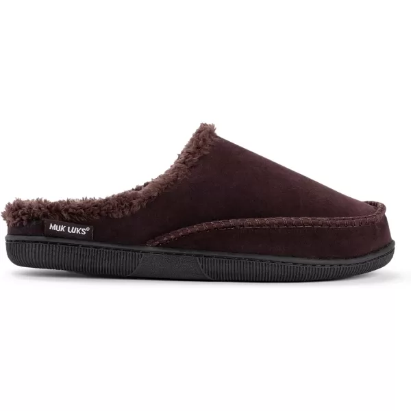 MUK LUKS Mens Faux Suede Clog SlipperBrown