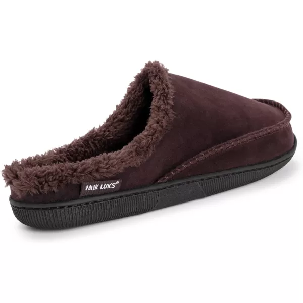 MUK LUKS Mens Faux Suede Clog SlipperBrown