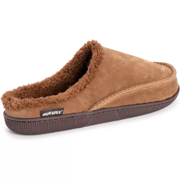 MUK LUKS Mens Faux Suede Clog SlipperCamel